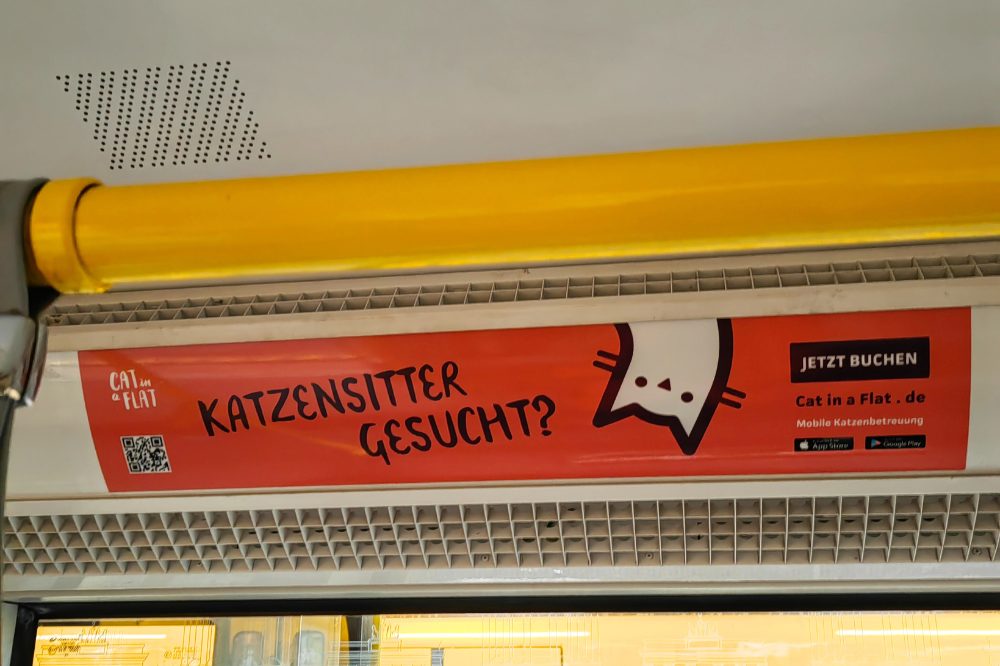Innenwerbung U-Bahn Cat in Flat